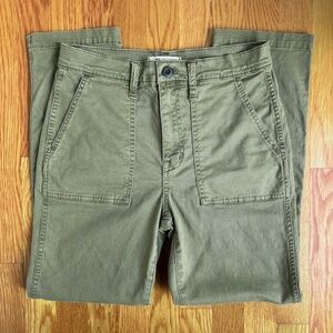 Madewell Stovepipe Fatigue Pants Size 27 in Olive Green